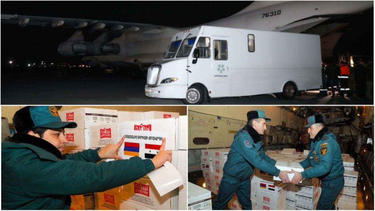 Սնունդ, դեղորայք և բժշկական սարքավորումներ. Հայաստանը 30 տոննա օգնություն է ուղարկել երկրաշարժից տուժած Սիրիա